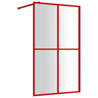 Miniatyr av produktbild för Duschvägg med klart ESG-glas röd 118x195 cm