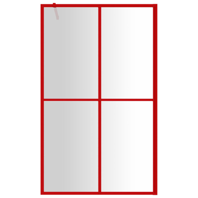 Produktbild för Duschvägg med klart ESG-glas röd 118x195 cm