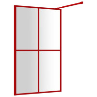 Produktbild för Duschvägg med klart ESG-glas röd 118x195 cm