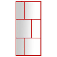 Miniatyr av produktbild för Duschvägg med klart ESG-glas röd 90x195 cm