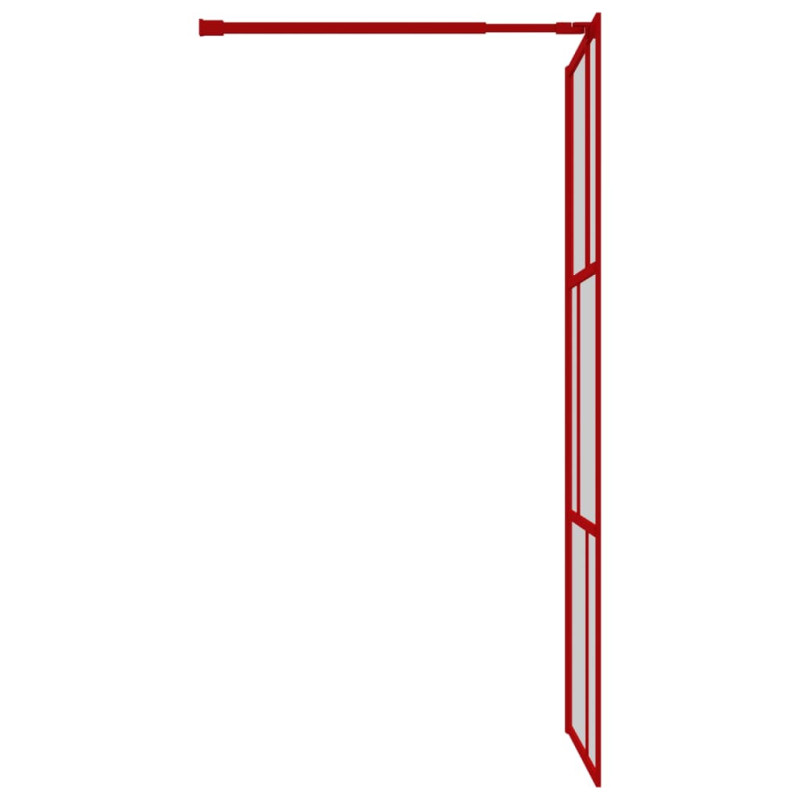 Produktbild för Duschvägg med klart ESG-glas röd 90x195 cm