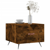 Produktbild för Soffbord 2 st rökfärgad ek 50x50x40 cm konstruerat trä