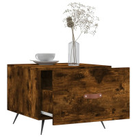 Produktbild för Soffbord 2 st rökfärgad ek 50x50x40 cm konstruerat trä