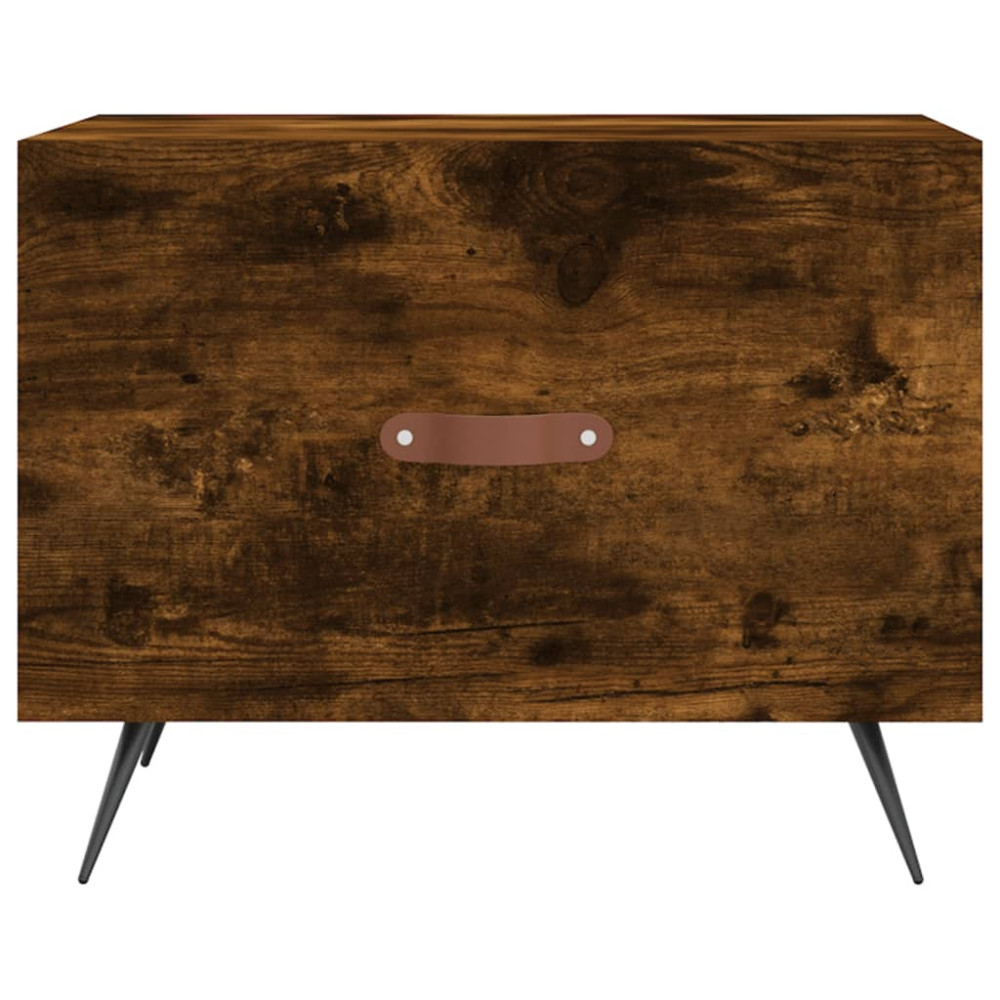 Produktbild för Soffbord 2 st rökfärgad ek 50x50x40 cm konstruerat trä