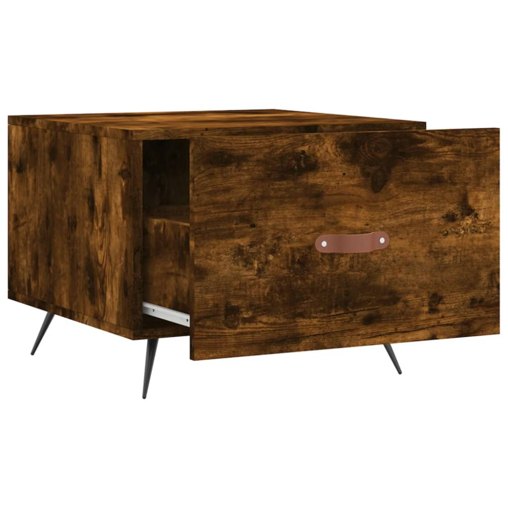 Produktbild för Soffbord 2 st rökfärgad ek 50x50x40 cm konstruerat trä