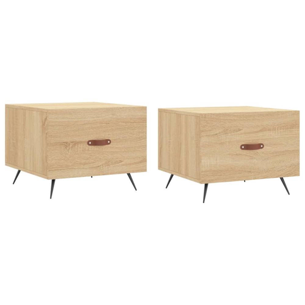 Produktbild för Soffbord 2 st sonoma ek 50x50x40 cm konstruerat trä