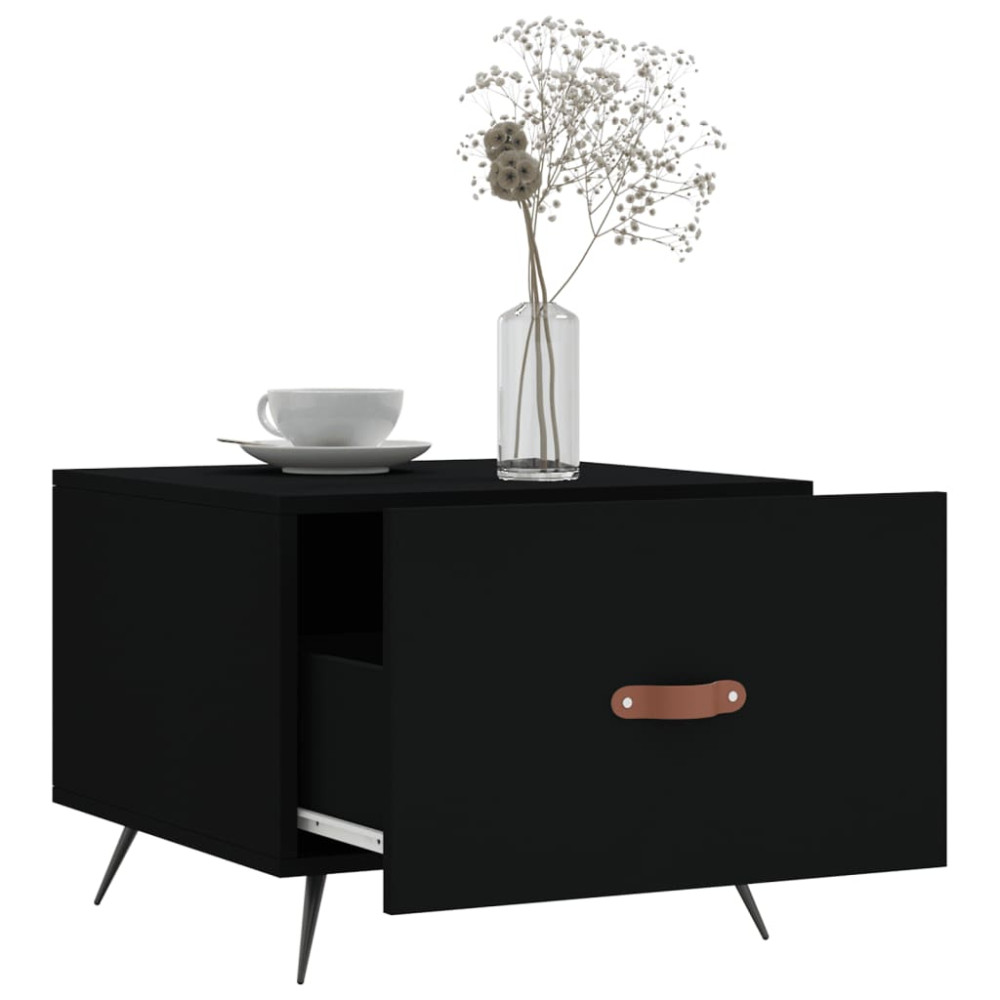 Produktbild för Soffbord 2 st svart 50x50x40 cm konstruerat trä