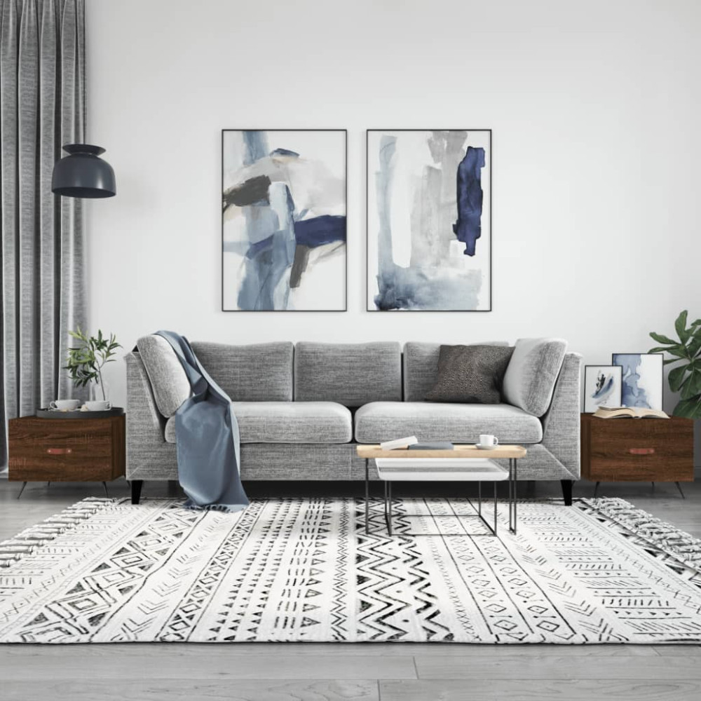 Produktbild för Soffbord 2 st brun ek 50x50x40 cm konstruerat trä