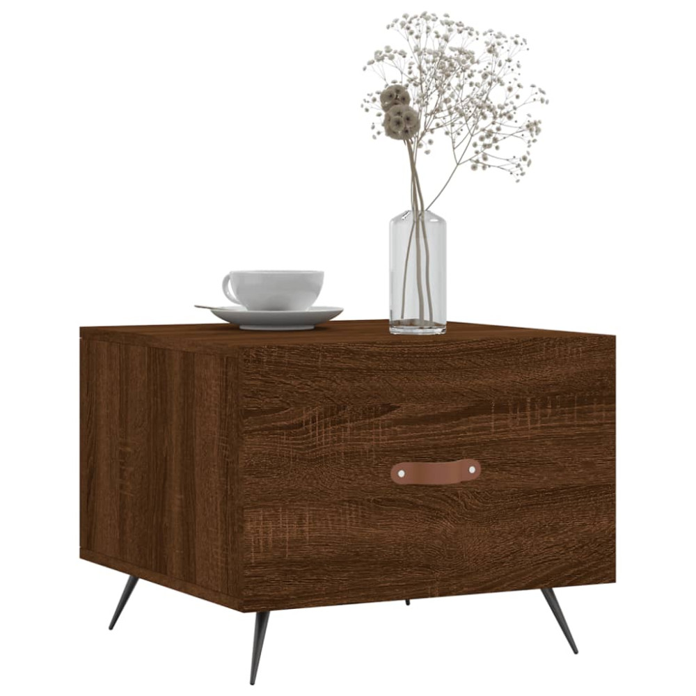 Produktbild för Soffbord 2 st brun ek 50x50x40 cm konstruerat trä