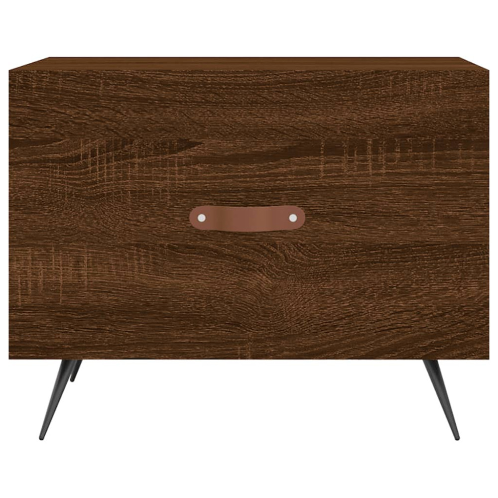 Produktbild för Soffbord 2 st brun ek 50x50x40 cm konstruerat trä