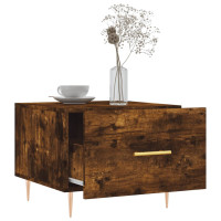 Produktbild för Soffbord 2 st rökfärgad ek 50x50x40 cm konstruerat trä