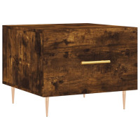 Produktbild för Soffbord 2 st rökfärgad ek 50x50x40 cm konstruerat trä