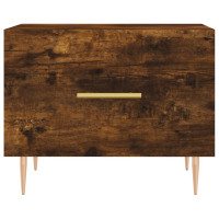 Produktbild för Soffbord 2 st rökfärgad ek 50x50x40 cm konstruerat trä