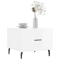 Produktbild för Soffbord 2 st vit högglans 50x50x40 cm konstruerat trä
