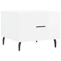Produktbild för Soffbord 2 st vit högglans 50x50x40 cm konstruerat trä