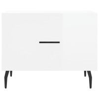 Produktbild för Soffbord 2 st vit högglans 50x50x40 cm konstruerat trä