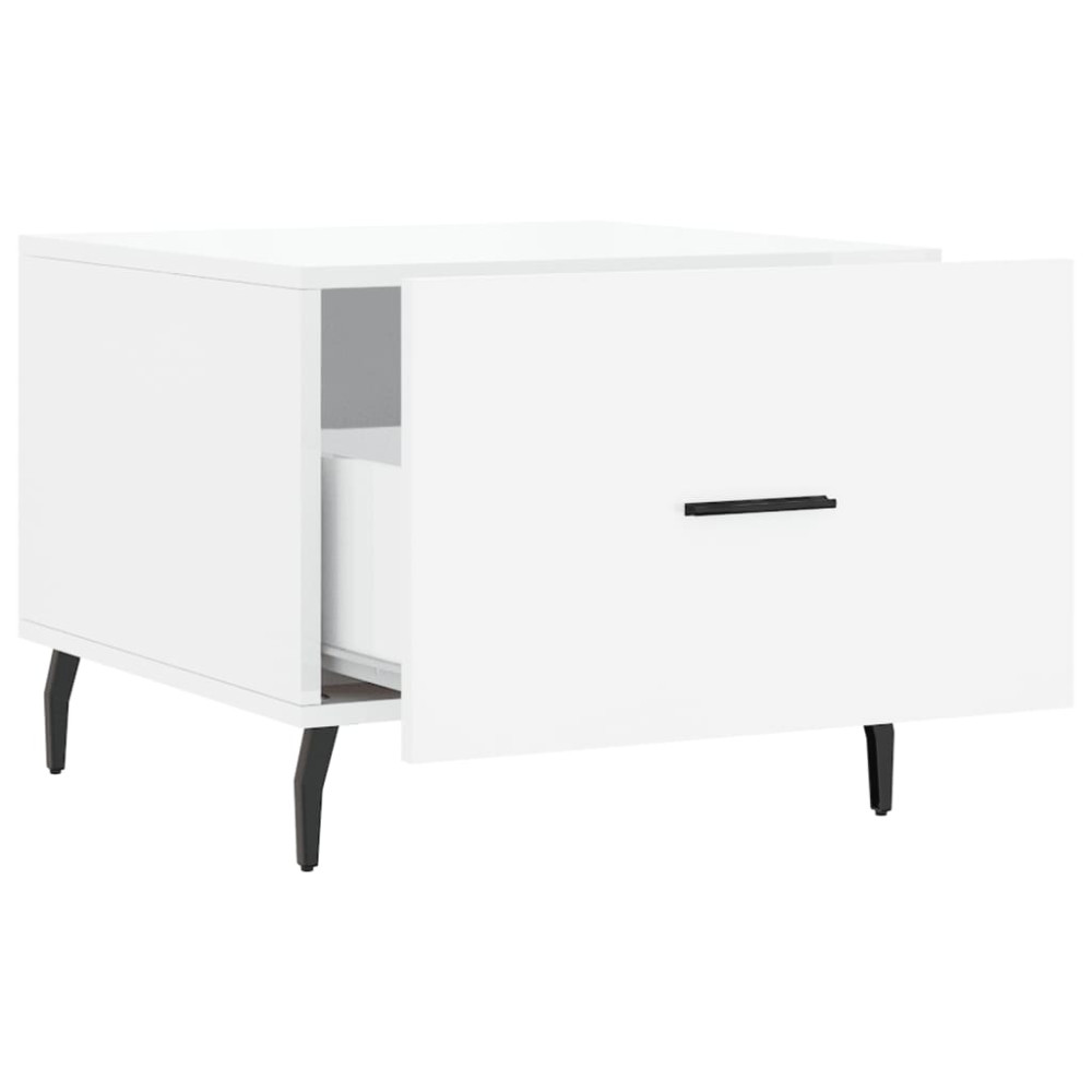 Produktbild för Soffbord 2 st vit högglans 50x50x40 cm konstruerat trä