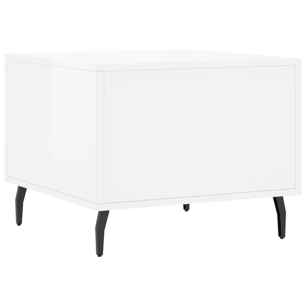 Produktbild för Soffbord 2 st vit högglans 50x50x40 cm konstruerat trä