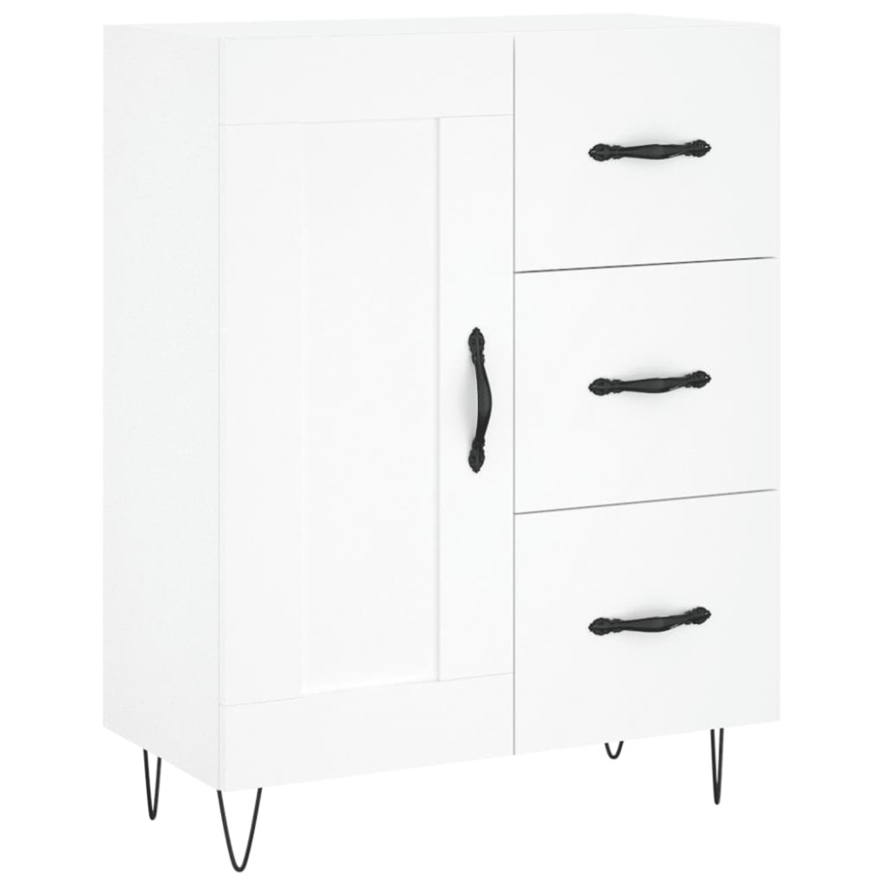 Produktbild för Högskåp vit 69,5x34x180 cm konstruerat trä