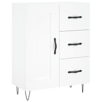 Produktbild för Högskåp vit 69,5x34x180 cm konstruerat trä