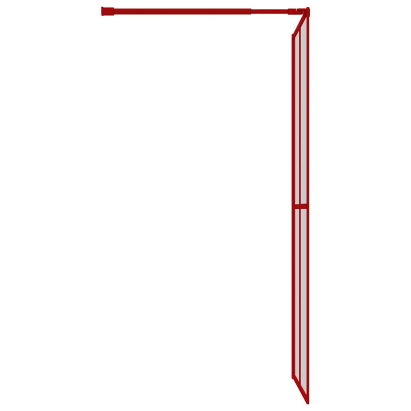 Produktbild för Duschvägg med klart ESG-glas röd 90x195 cm