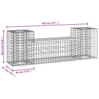 Produktbild för Trädgårdsbänk gabiondesign 183x41x60,5 cm impregnerad furu