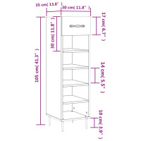 Produktbild för Skohylla vit 30x35x105 cm konstruerat trä