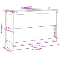 Produktbild för Odlingslåda på ben 119,5x40x78 cm massivt douglasträ