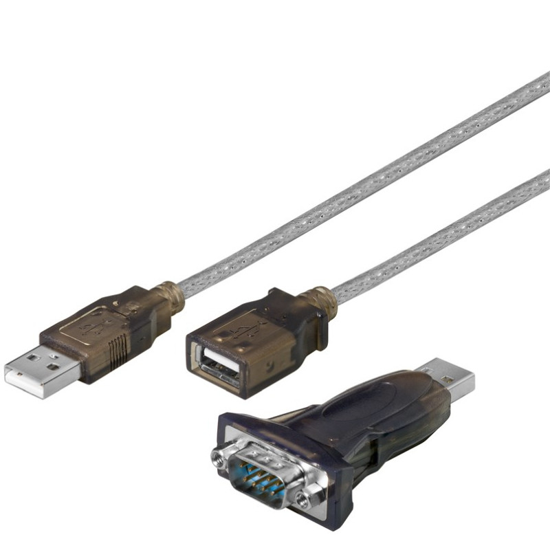 Produktbild för Goobay 95436 seriella kablar Transparent 1,5 m USB Type-A RS-232