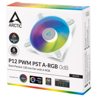 Produktbild för ARCTIC P12 PWM PST A-RGB 0dB Datorväska Fan 12 cm Vit 1 styck