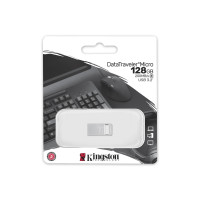 Produktbild för Kingston Technology DataTraveler Micro USB-sticka 128 GB USB Type-A 3.2 Gen 1 (3.1 Gen 1) Silver