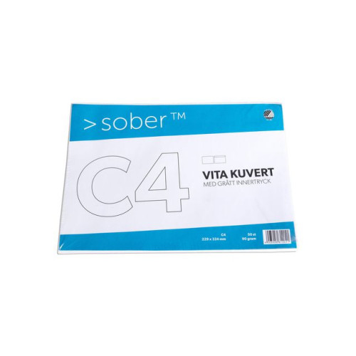 SOBER® Kuvert konsument fp C4 remsa vit 50/fp