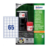 Produktbild för Avery B7651-50 självhäftande etiketter Rektangel Permanent Vit 3250 styck
