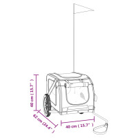 Produktbild för Cykelvagn för djur grå och svart oxfordtyg och järn