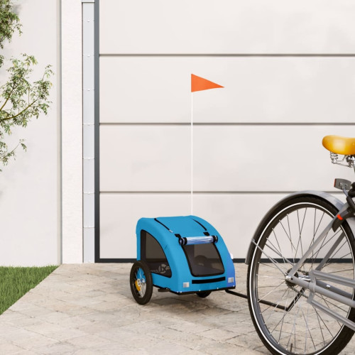 vidaXL Cykelvagn för djur blå oxfordtyg och järn