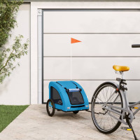 Miniatyr av produktbild för Cykelvagn för djur blå oxfordtyg och järn