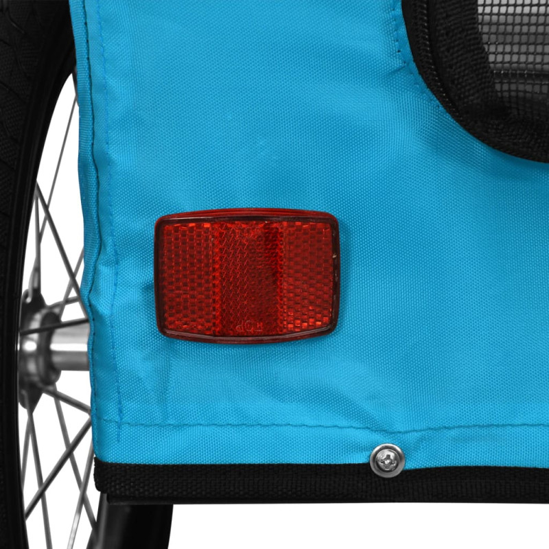 Produktbild för Cykelvagn för djur blå oxfordtyg och järn