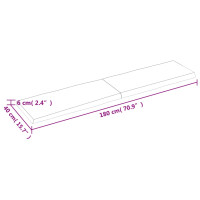 Produktbild för Bordsskiva ljusbrun 180x40x(2-6) cm massivt trä levande kant