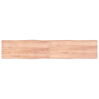 Produktbild för Bordsskiva ljusbrun 200x40x(2-6) cm massivt trä levande kant