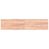 Produktbild för Bordsskiva ljusbrun 220x50x(2-6) cm massivt trä levande kant