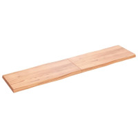 Produktbild för Bordsskiva ljusbrun 220x50x(2-6) cm massivt trä levande kant