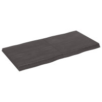 Produktbild för Bordsskiva mörkbrun 120x60x(2-6) cm massivt trä levande kant