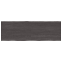 Produktbild för Bordsskiva mörkbrun 140x50x(2-4) cm massivt trä levande kant