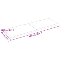 Produktbild för Bordsskiva mörkbrun 180x60x(2-4) cm massivt trä levande kant