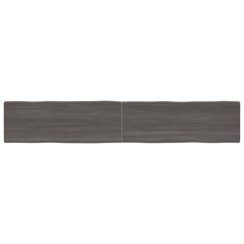 Produktbild för Bordsskiva mörkbrun 220x40x(2-6) cm massivt trä levande kant