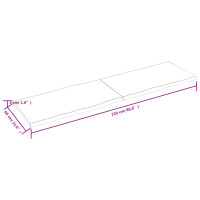 Produktbild för Bordsskiva mörkbrun 220x60x(2-4) cm massivt trä levande kant