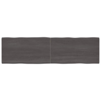 Produktbild för Bordsskiva mörkbrun 220x60x(2-6) cm massivt trä levande kant