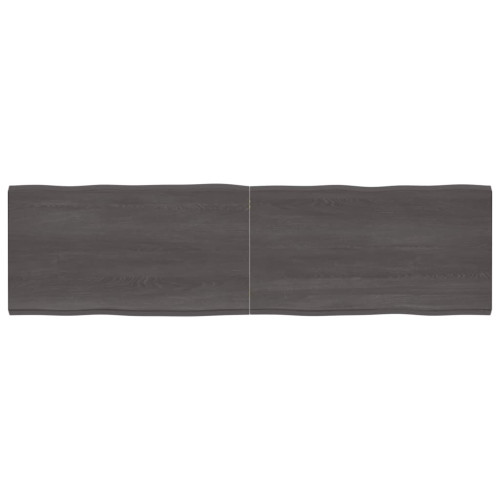 vidaXL Bordsskiva mörkbrun 220x60x(2-6) cm massivt trä levande kant