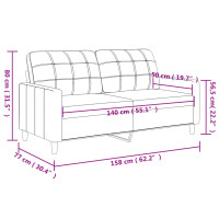 Produktbild för 2-sitssoffa svart 140 cm tyg