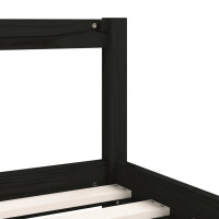 Miniatyr av produktbild för Sängram för barnsäng svart 90x200 cm massiv furu